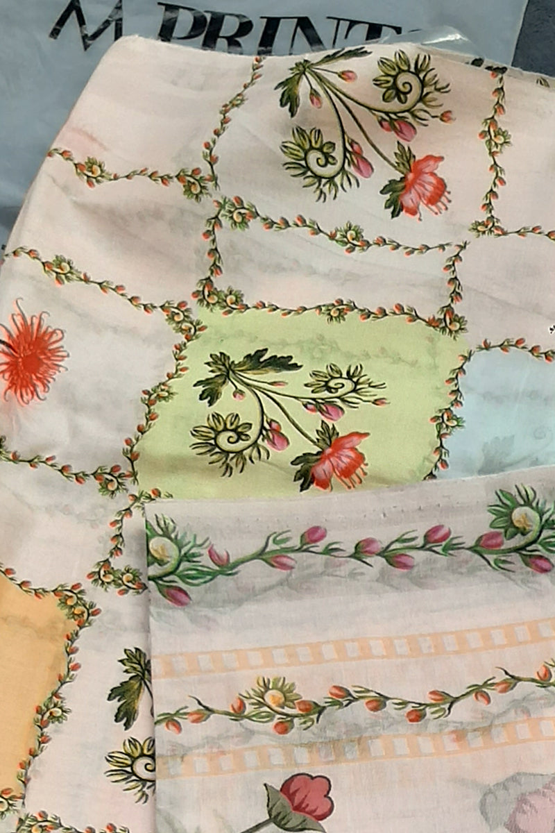 M/Basics Peach 3pc lawn Unstitch