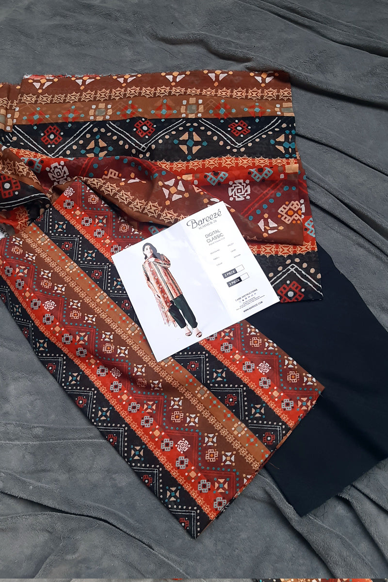 Bareeze lawn ikat 3pc Unstitch