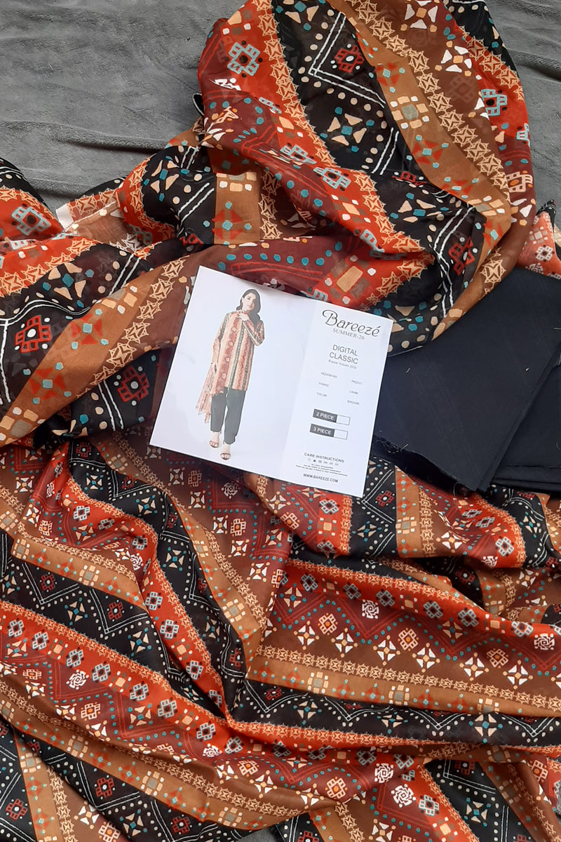 Bareeze lawn ikat 3pc Unstitch