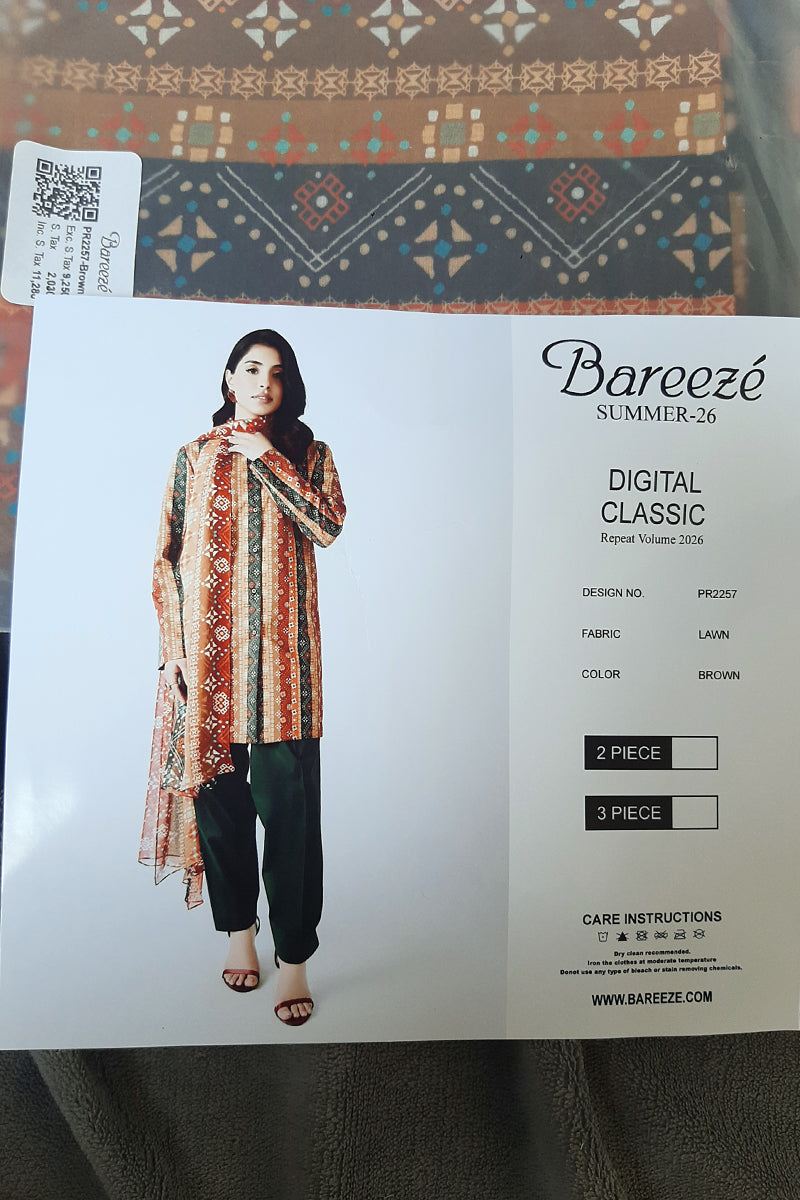 Bareeze lawn ikat 3pc Unstitch