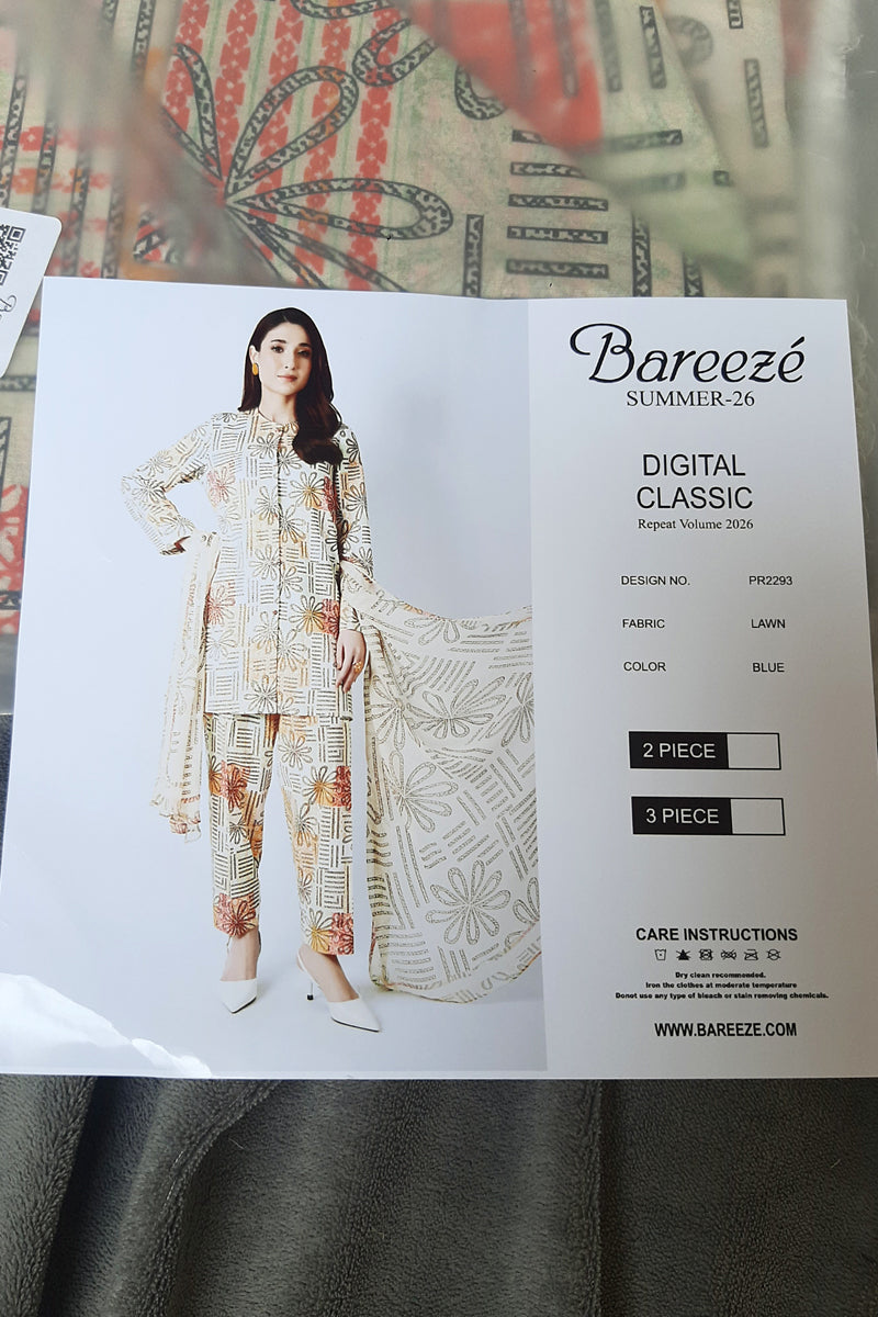 Bareeze lawn allover 3pc Unstitch