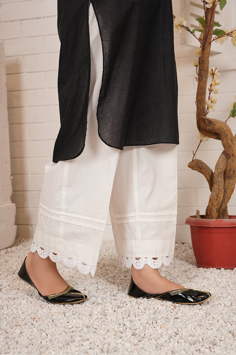 latest trouser design with lace cutting and stitching - syeds art